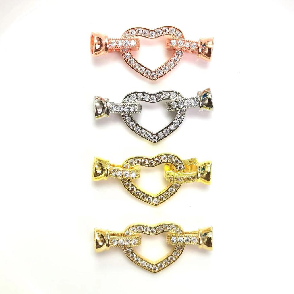 14k Goud Gevuld Zirconium Strik & Parel Bloemvormige Gesp voor DIY Sieraden Accessoires