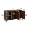 Sideboard, Exclusive Sideboard with Three Doors, Stylish Details, And Generous Storage Space. Door Made of Solid Wood Veneer, Concave And Convex Feel.