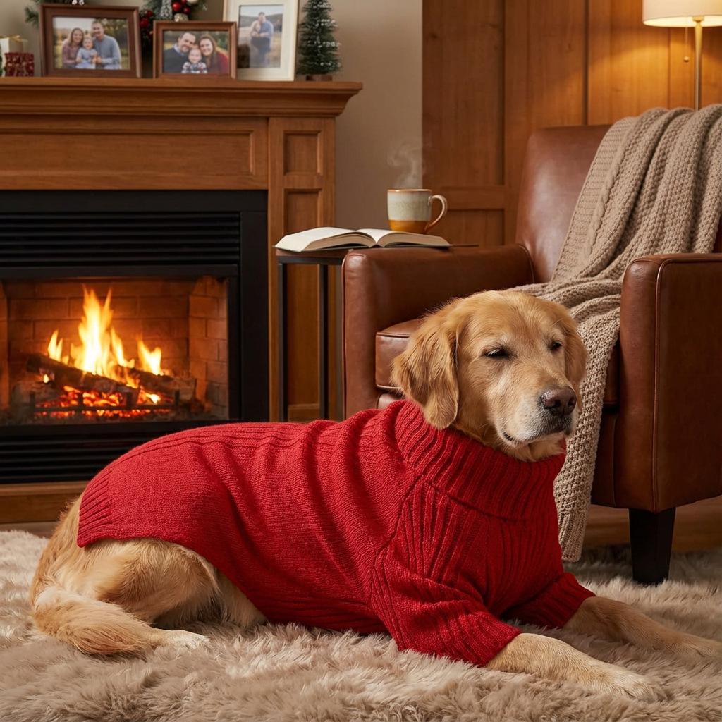 Extra Large High Neck Knitted Dog Sweater with Legs for Autumn/Winter (4XL-5XL)