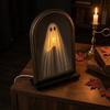 LED Glowing Ghost Mirror Battery Powered Halloween Ghost Mirror  Indoor Outdoor