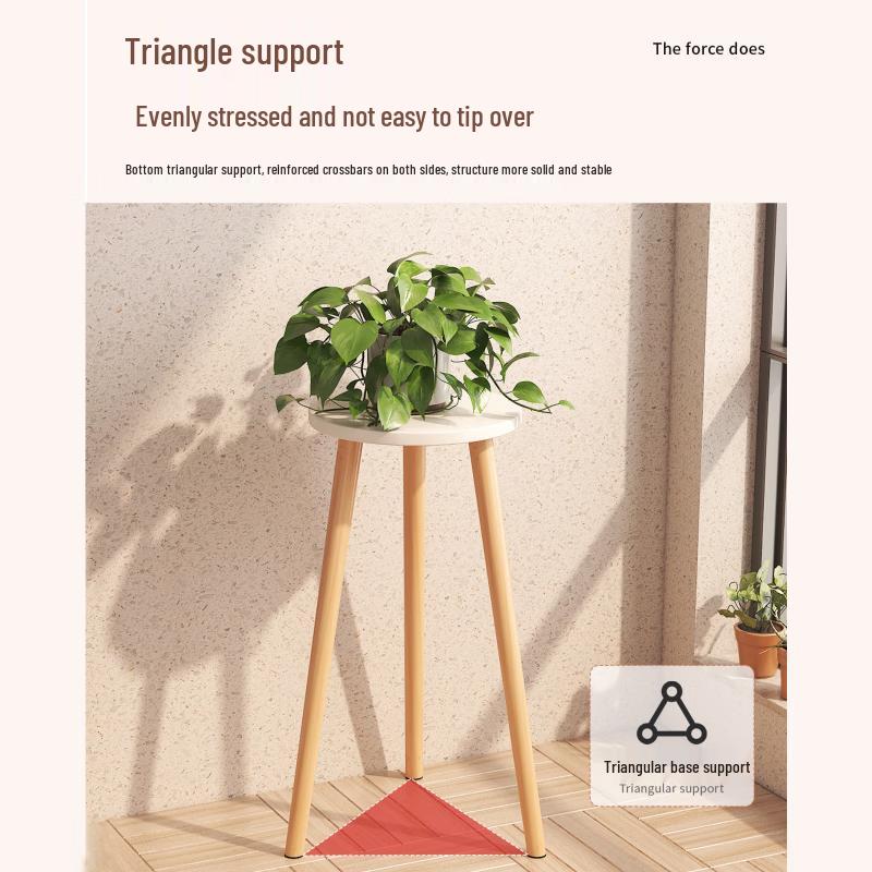 Walnut Floor Plant Stand Set