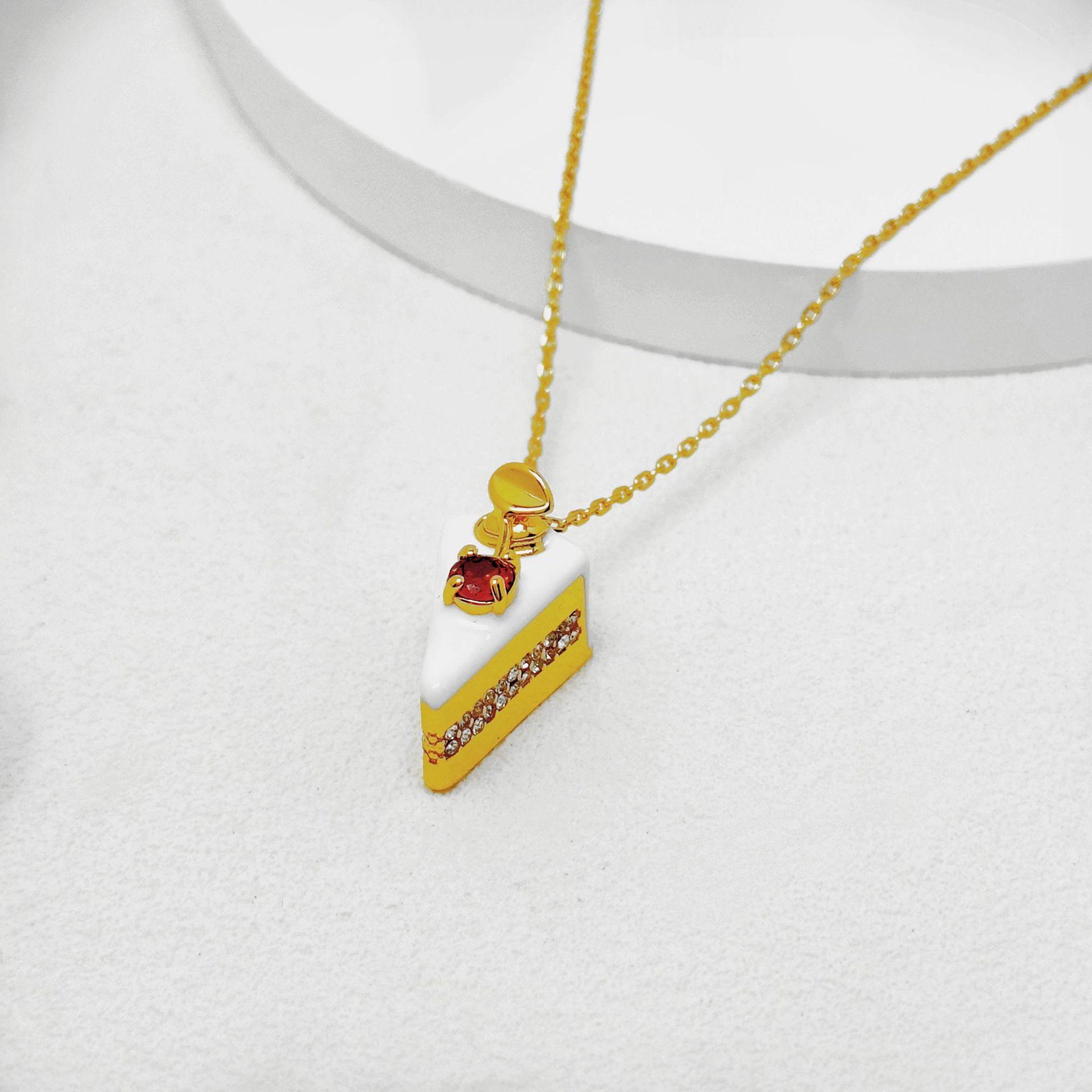 European and American Jewelry Light Luxury Simple Red Zircon Glaze Cake 925 Silver Needle Stud Earrings Necklace Bracelet 2026