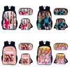 Set de Mochila Estudiantil Blackpink con Material de Nylon y Diseño Creativo para Uso Diario