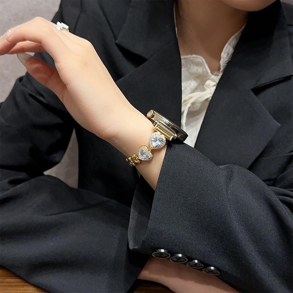 Women Diamond Bracelet for Huawei GT 4 41mm Smart Watch 18mm 20mm 22mm Band for Samsung Galaxy 6 Classic 47mm 43mm 5 6 40mm 44mm