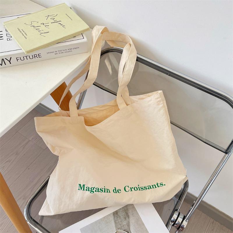 1 Large-capacity Canvas Tote Bag Women's Bag Student Class Shoulder Bag Printed Cloth Bag Simple Schoolbag