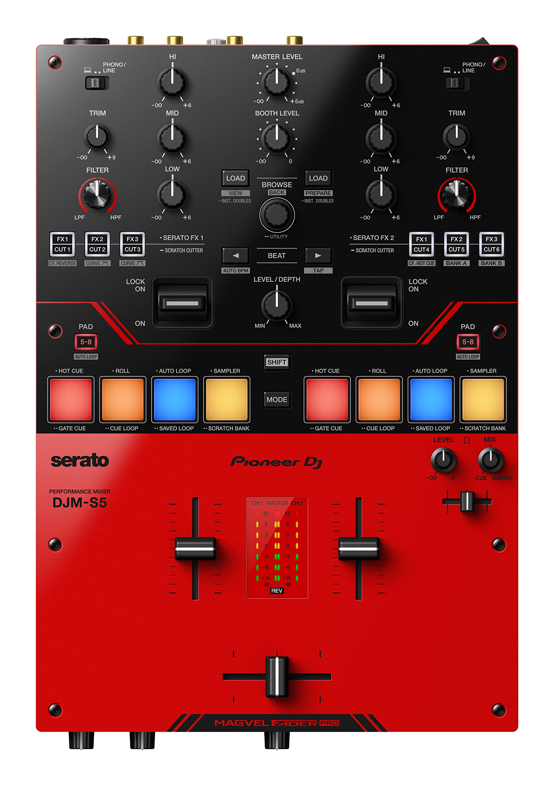 

Pioneer DJ Scratch Style 2ch DJ мікшер Gloss Red Color DJM-S5