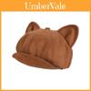 Cat Ear Eight Sided Hat With Suede For Autumn Winter Fashion And Warmth