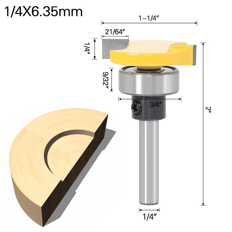 1/2pc 6mm 1/4inch Shank Handle Belt Bearing T Cutter Slotting Knife Router Bit Carpenter's Notch Knife