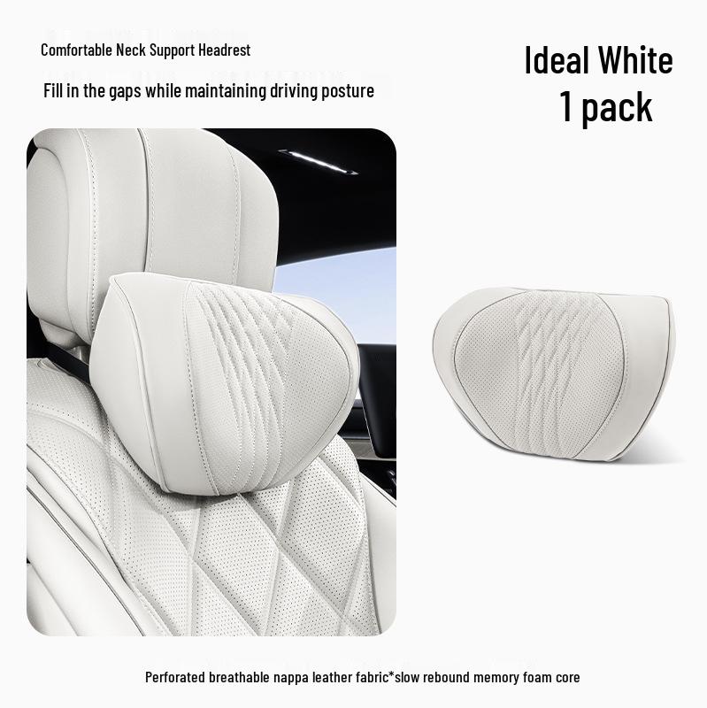 

Роскошный летний автомобильный подголовник из пены с памятью и подушка для поясничной поддержки - Дышащая кожаная подушка для комфорта шеи