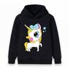 Cartoon Unicorn Print Kids Hoodie Girls Boys Casual Long Sleeve Pullover Sweatshirt Cute Star Pattern Top for Toddlers