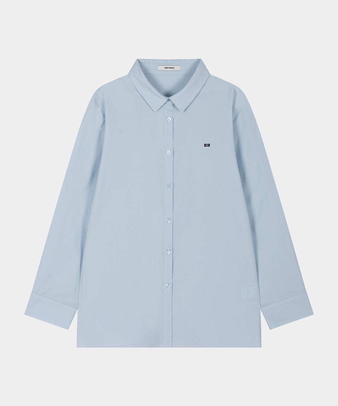 Kissing Ground Over Fit Shirt (Light Blue) Light Blue