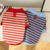French Bulldog Clothing Cute Dog Shirt, Striped Collared Clothes, Summer Button Up T-Shirt, Shirt Soft Breathable Puppy Outfits for Small Medium Dogs