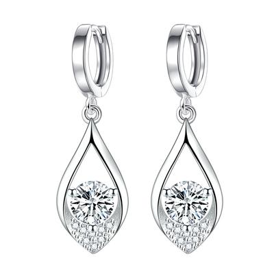 Personalized National Fashion Drop-Shaped Earrings for Women with Ear Rings Cute Zircon Earrings