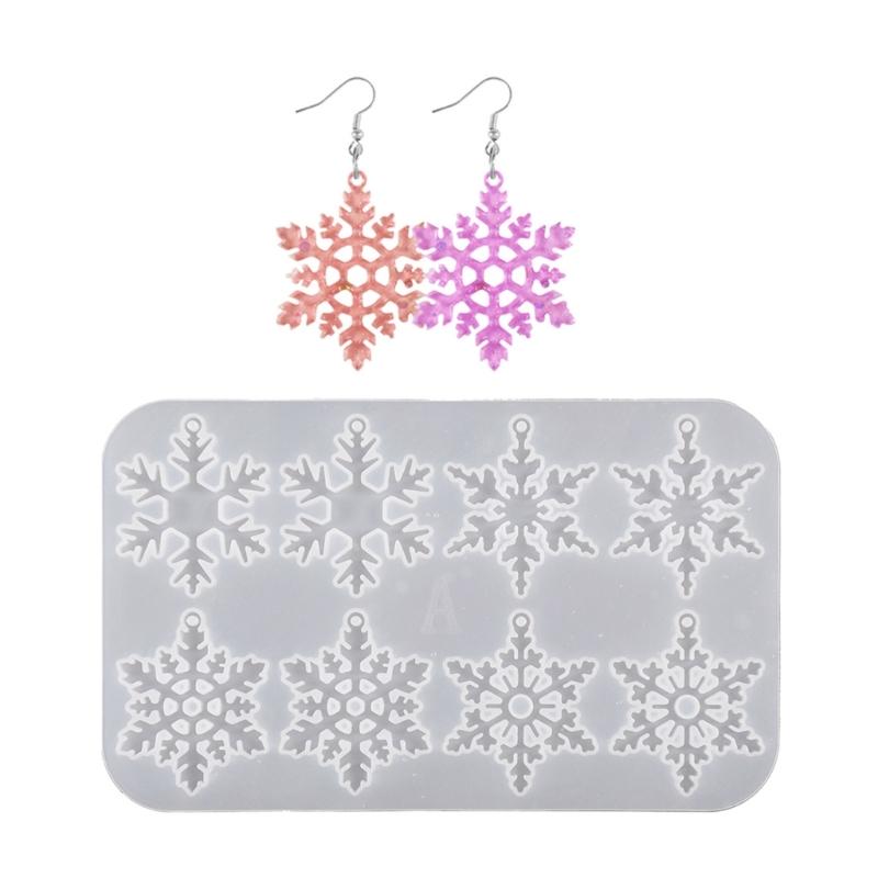 Delicate Snowflake Epoxy Resin Molds Sturdy Silicone for DIY Christmas Ornaments Jewelry Pendants and Keychains