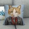 Cartoon Cat Pattern Series Super Soft Cotton and Linen Material Pillow Cover for Home Sofa Decoration Pillow Cover
