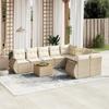 Vidaxl 9-Cz. Garden Furniture Set With Cushions, Beige, Poly Rattan