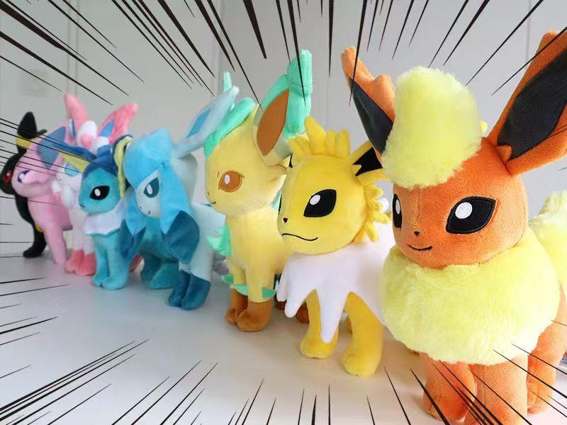 Pokemon Plush Toys Set Eevee Family - Sylveon Umbreon Vaporeon Flareon Doll Pikachu Stuffed Dolls Exquisite Kids Xmas Gift