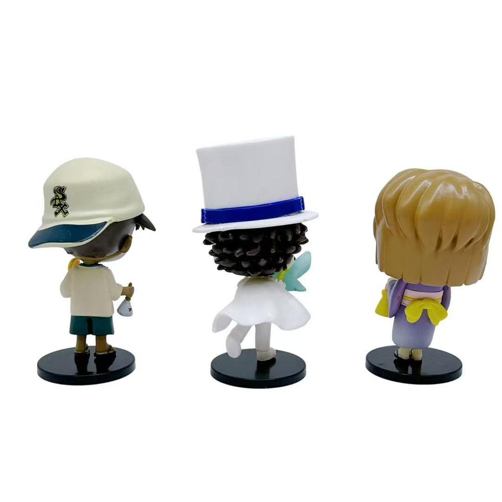 The Action Figure PVC Model 6pcs/set Anime Detective Conan kawaii Mini Sitting posture Toys Doll Desk Decor Collectible Gifts