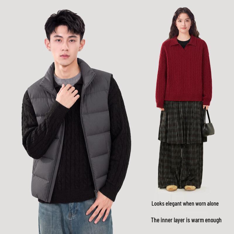 DME Men's Faux Two-Piece Knit Polo Sweater