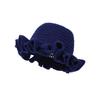 New Colorful Crochet Ruffle Brim Knit Bucket Hats Winter Woman Handmade Stretch Fisherman Cap Outdoor Warm Windproof Beanie Hat
