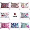 1 Pcs Silky Satin Body Pillow Case Long Bedding Pillow Cover Emulation Silk Floral Printing Pillowcase King Queen Size
