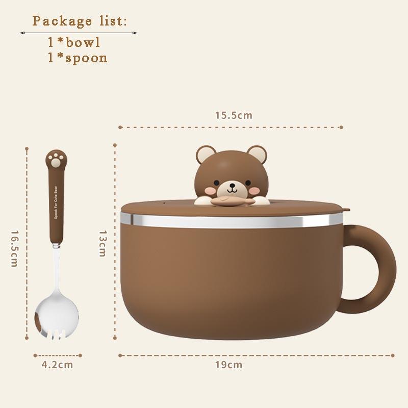 1200 мл Миска для лапши с ложкой Нержавеющая стальПП Ланч-бокс с ситечком для офисных работников Миска для быстрого питания Ланч-бокс Бэнто кофейный 4060₽