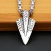 Viking Punk Arrowhead Pendant Stainless Steel Men Necklace Rune Sword Jewelry