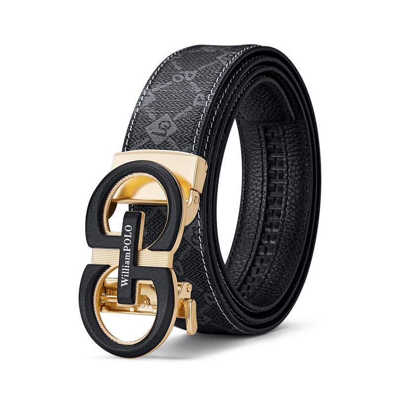 Belt, Men's Premium PVC Belt, Men's Alloy Business Automatic Buckle
