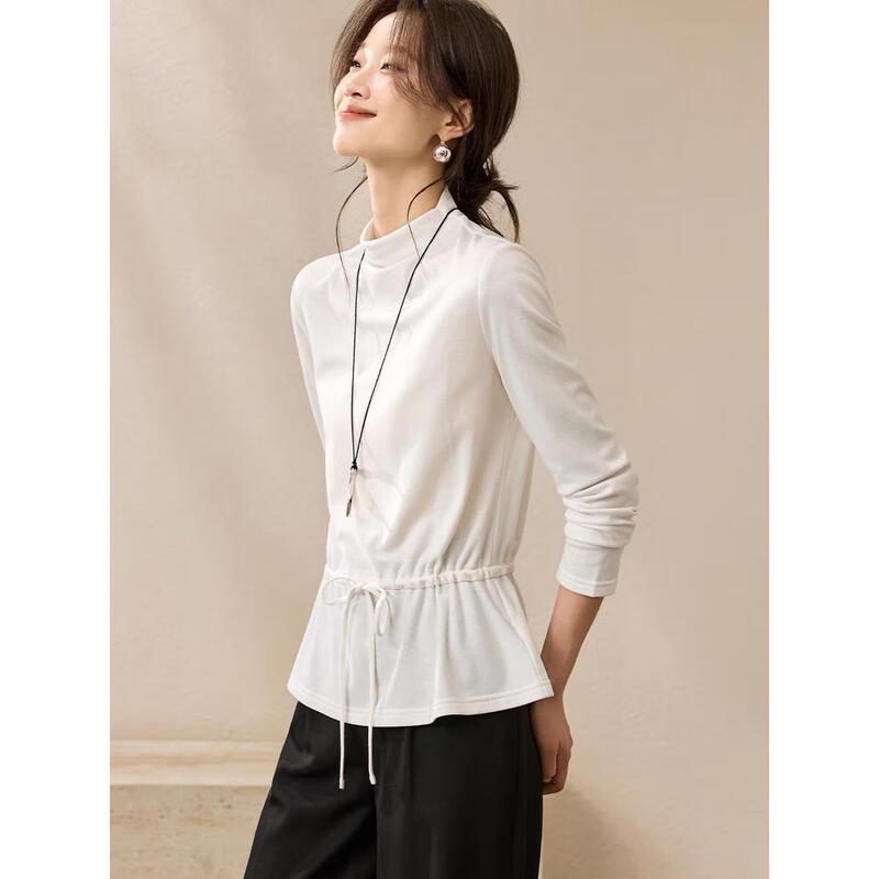 

Soft Velvet Feel Tie-Waist Long Sleeve Top M