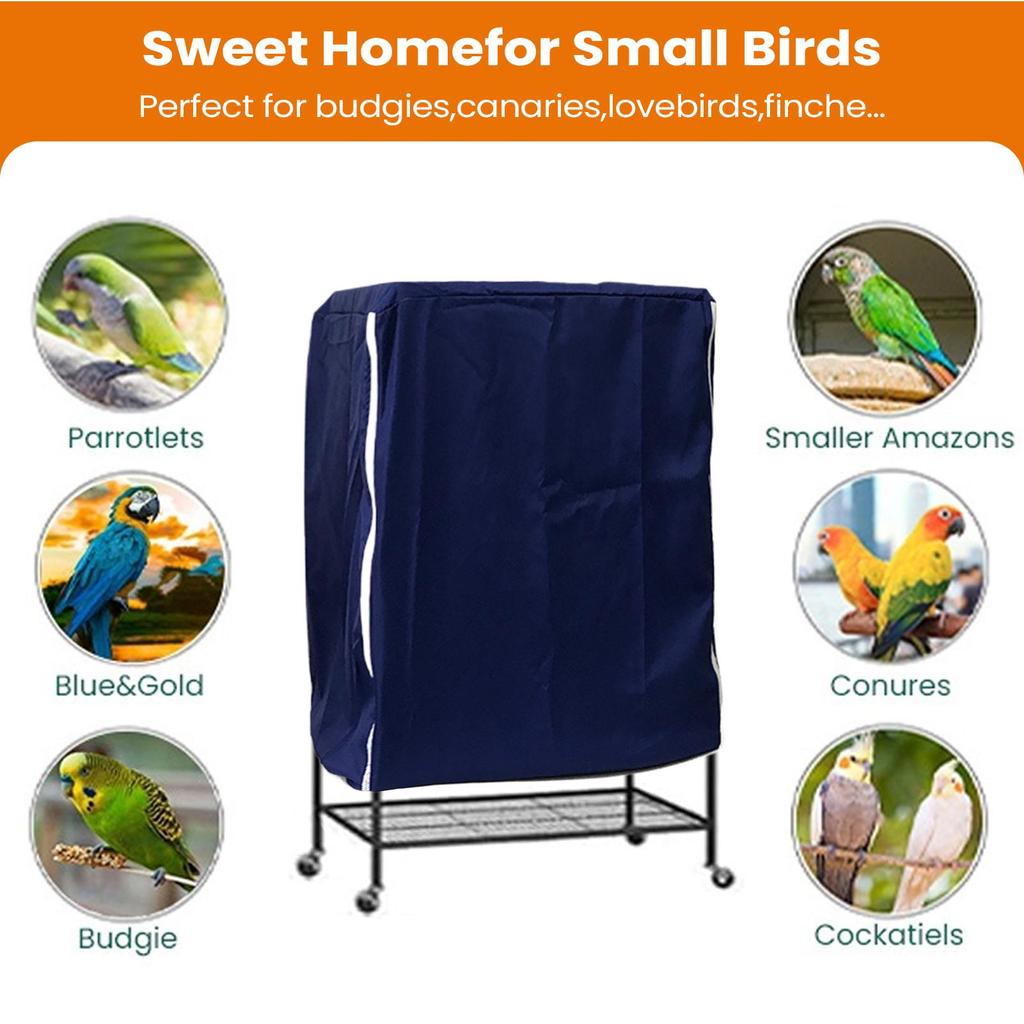 Cage Covers For Pet Birds Breathable Square Light-Blocking Parrot Cage Cover Night Protector For Indoor Home Living Room Playing