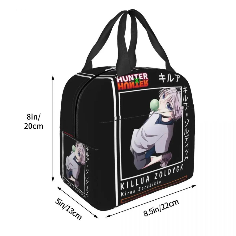 Killua Zoldyck Anime Hunter X Hunter Insulated Lunch Bag for Kids Cooler Thermal Food Box Tote Leakproof Lunch Boxes Container