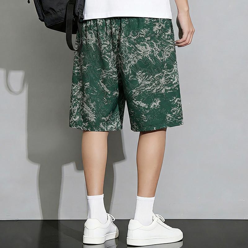 Men's Plus Size Print Casual Shorts – Elastic Waist Drawstring Loose Fit Summer Shorts (5XL-11XL)
