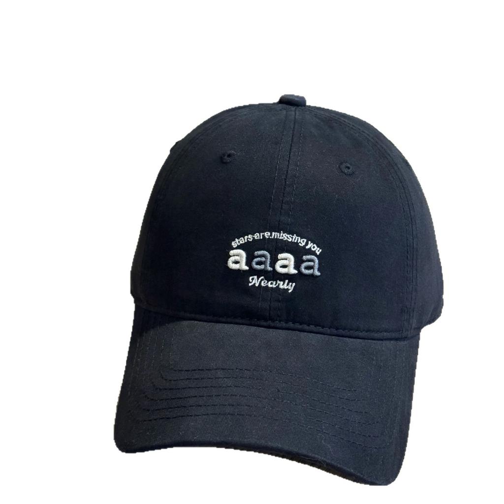 High quality letter embroidery soft top baseball cap women's versatile big head circumference cap wide brim shows the face