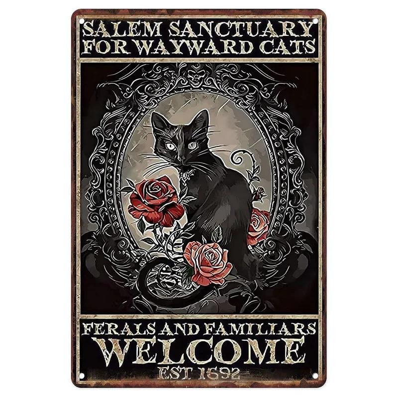 Funny Cat Decor Metal Tin Signs I Do What I Want  Cute Cat Funny Metal Posters Wall Art Decor Signs for Bathroom, Garden, Home