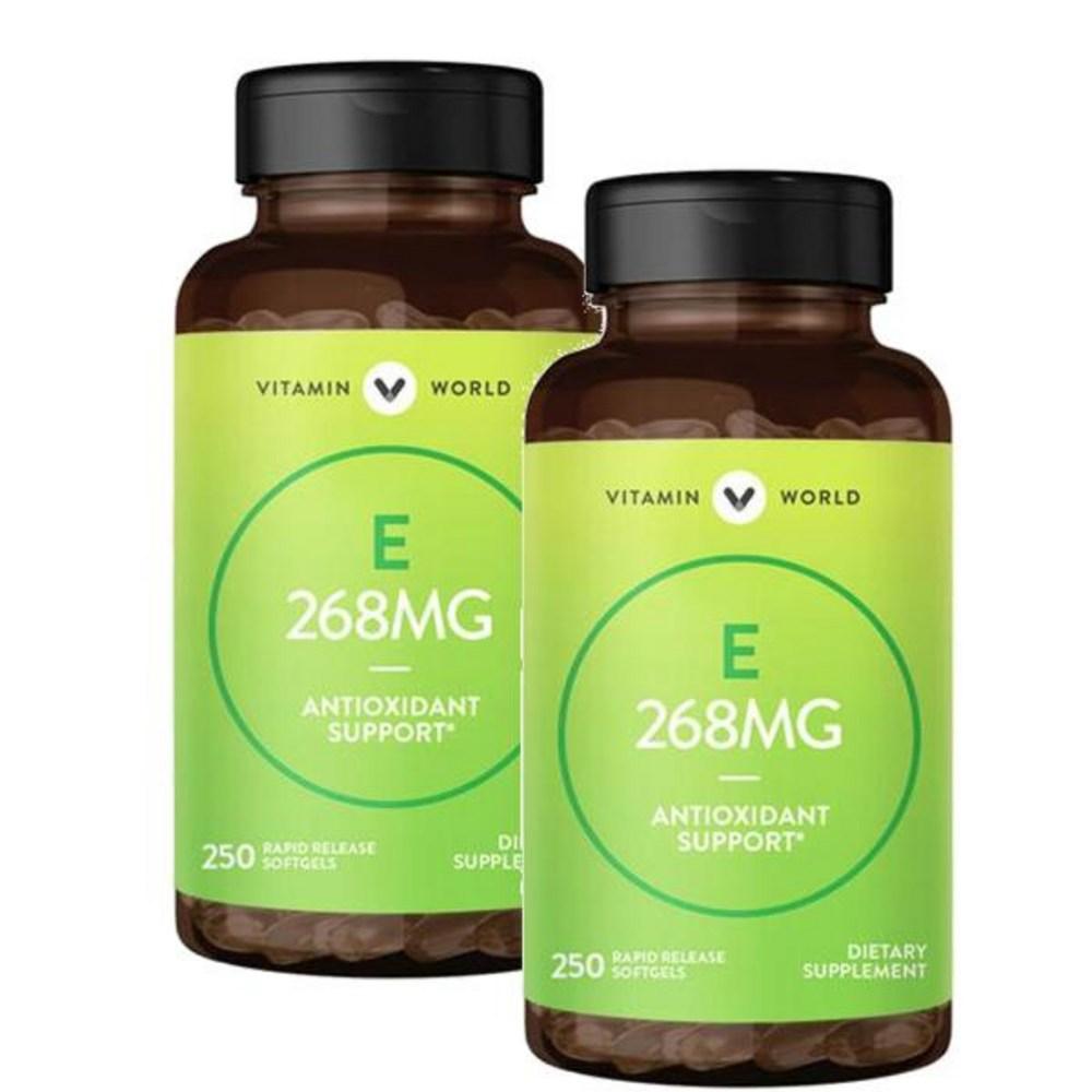 Vitamin World Natural Vitamin E 400IU 268mg Vitamin-E 2 Pcs 250 Tablets
