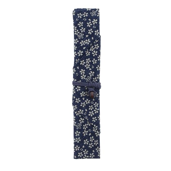 ISHIDA Chopstick Case, Washable, Cherry Blossom Pattern, Includes Inner Bag, Navy, Body Size: 31.0×2