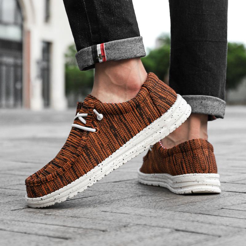 Large size lightweight canvas men's shoes versatile lightweight shock-absorbing loafers men's breathable trend casual shoes