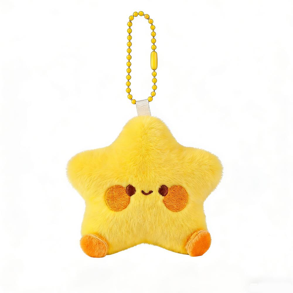 Good Luck Plush Star Keychain Cute Wishing Star Pendant Best Wishes Pentagram Lanyard Friendship