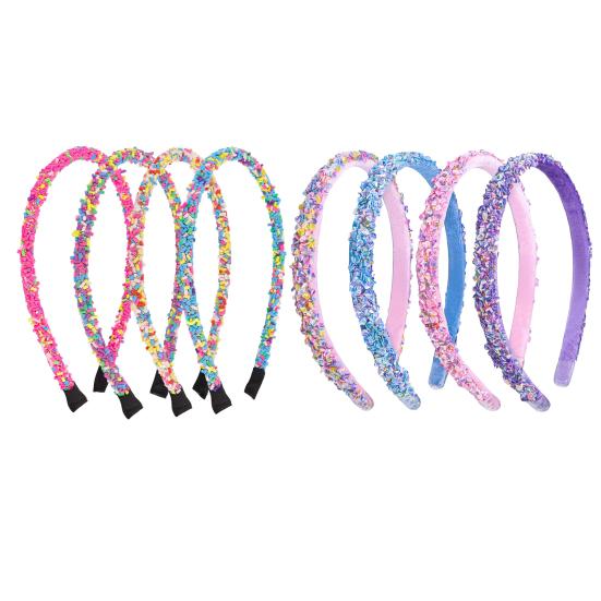 Thin Headbands for Girls Sparkly Sequin Hairbands Non-slip Cute Glitter Hair Accessories for Children Toddlers