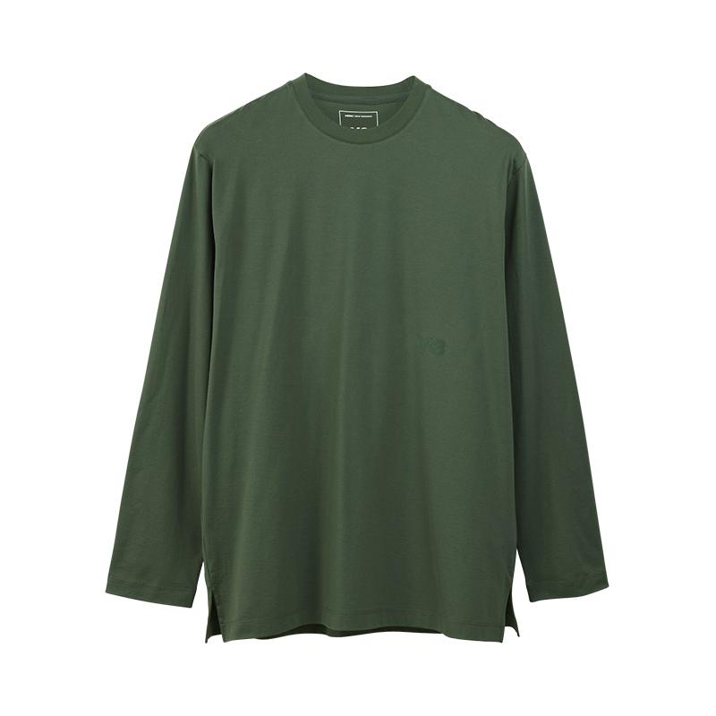 Y-3 Long Sleeve Tee Unisex Tops Olive-Green JM7829