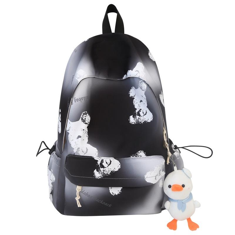 

Студенческий школьный рюкзак с принтом, женский дорожный рюкзак, мужской рюкзак большой емкости чёрный