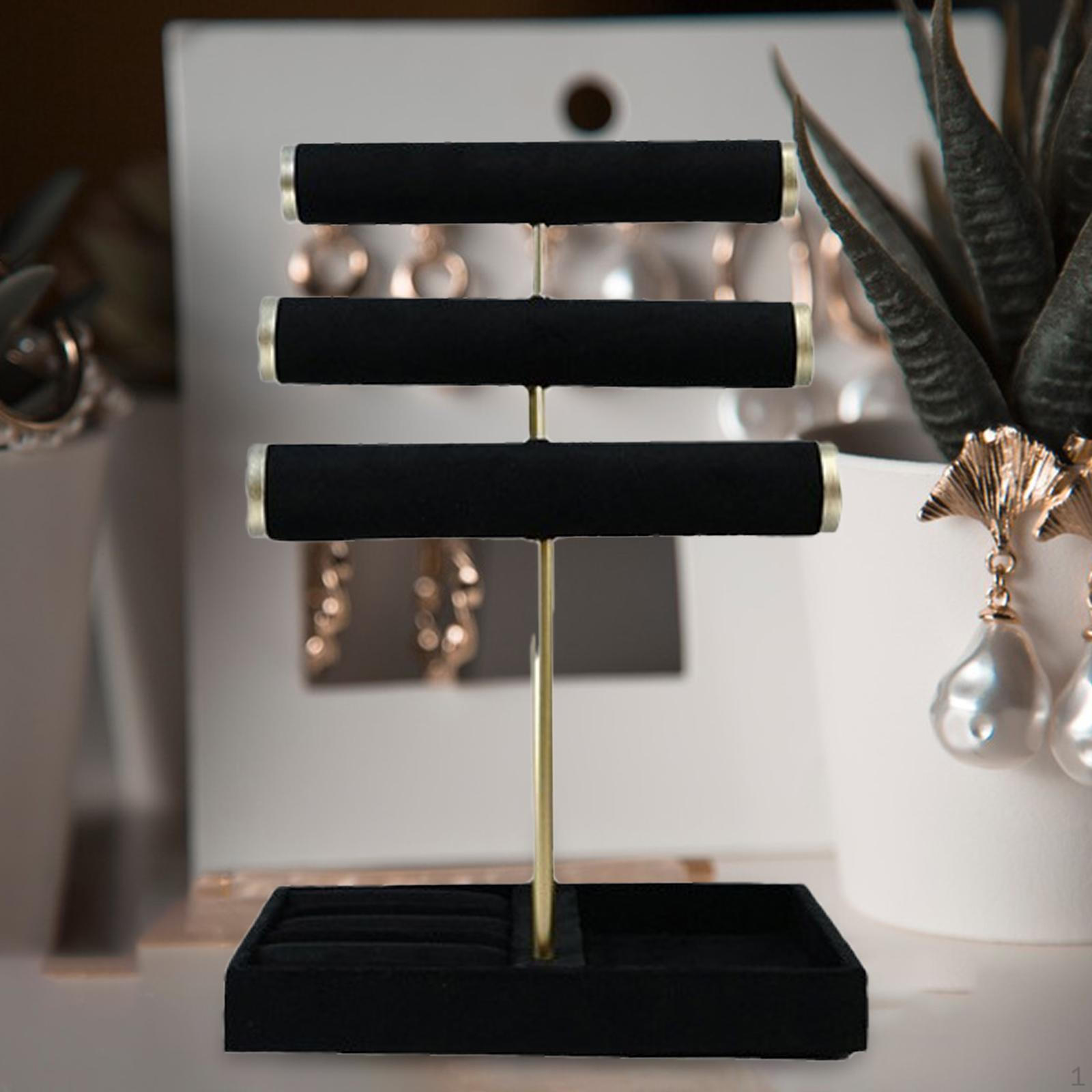 

Bracelet Holder Gift with Tray Jewelry Organizer Display Stand for Bangle Earring чорний