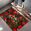 Red Mushroom and Floral Pattern suitable as a non-slip mat for the living room or bedroom sofa
