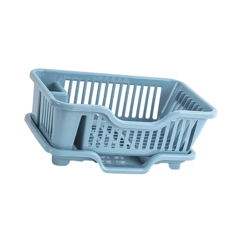 31BC Thick Car Bowls Rack Organiser with Drain Board Storage Compartments 43Cm