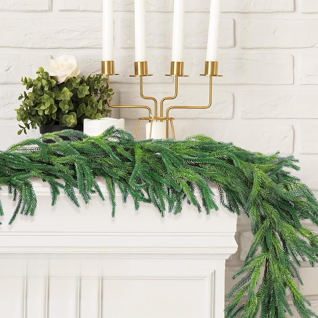 High-End Christmas Wreath with Pine Needles & Cypress Leaves - Wall, Staircase & Door Hanging Ornaments