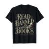 Read Banned Books Skeleton Vintage Gothic Book Reading T Shirt Black S Vintage Top For Everyday Wear Graphic Stylish