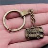 Punk Airplane Gear Steampunk Themed Antique Bronze Metal Keychain with 30mm Ring for Boys Bag Charm