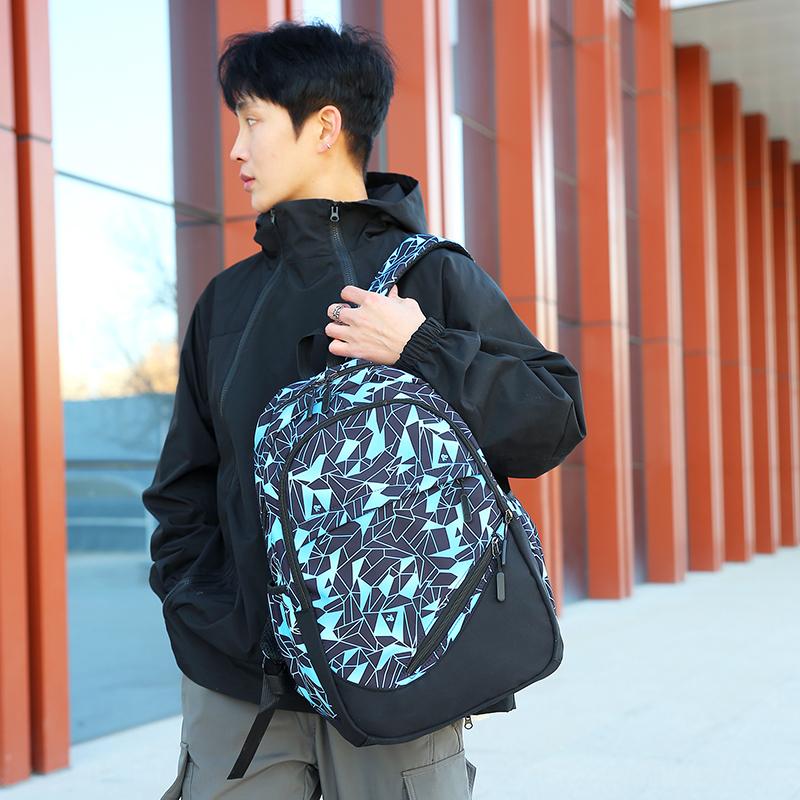 Middle School Schoolbag Geometric Printed Large Capacity Girls Boys Backpack