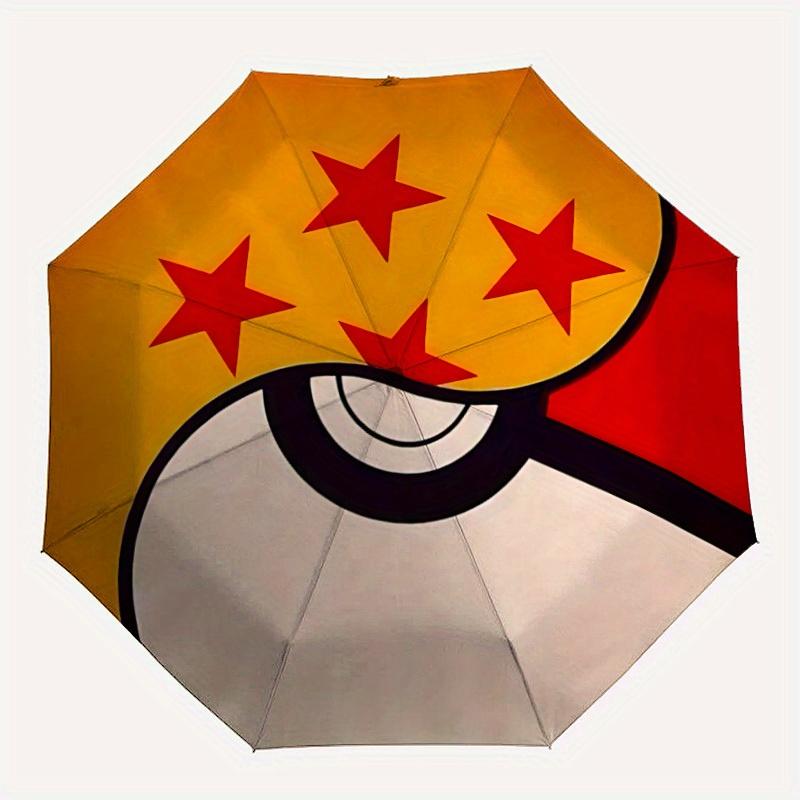 Pokeball Stars Pokemon Automatic Open/Close Umbrella Folding Umbrella,Portable Compact Perfect Gift for Birthday, Christmas0809203