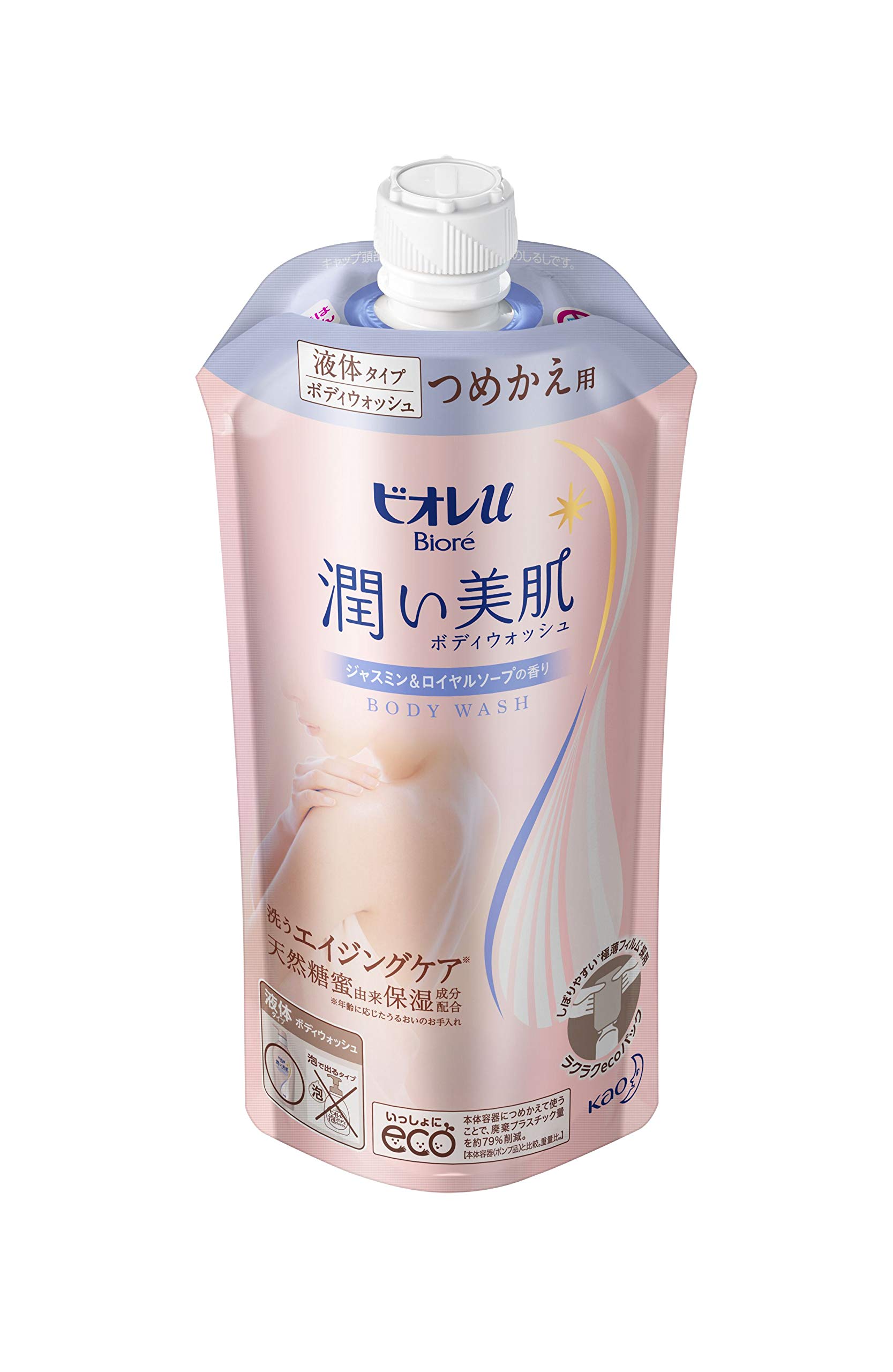 Biore u Moisturizing Body Wash, Jasmine & Royal Soap Scent, Refill